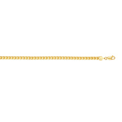 14K Yellow Gold 5mm Diamond Cut Round Franco 8.5 Chain Bracelet with Lobster Lock