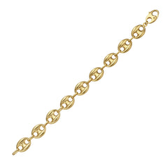 14K Yellow Gold 12.2mm Lite Puffed Mariner Link 7.75 Bracelet with Lobster Clasp