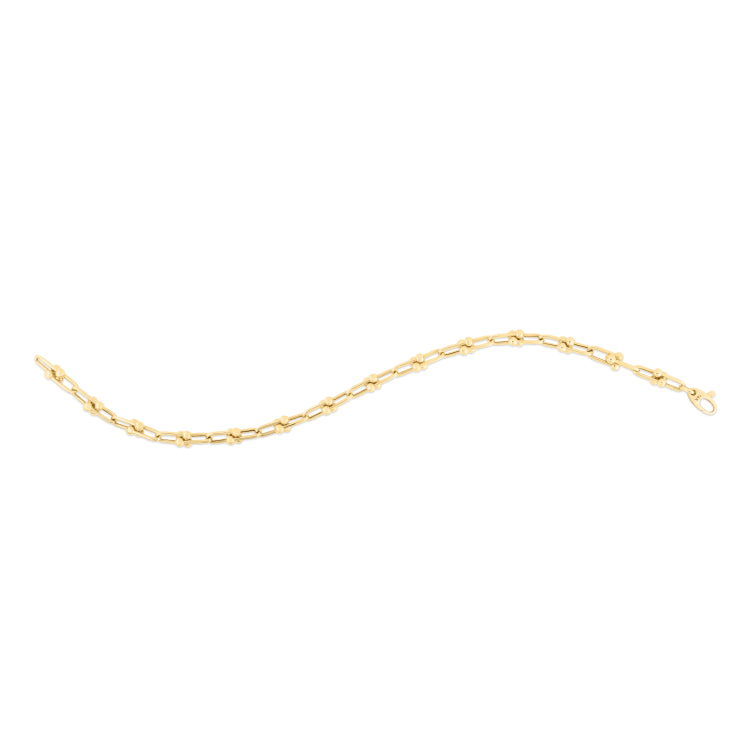 14K Yellow Gold 3.7mm Jax 7.5 Bracelet with Lobster Clasp.