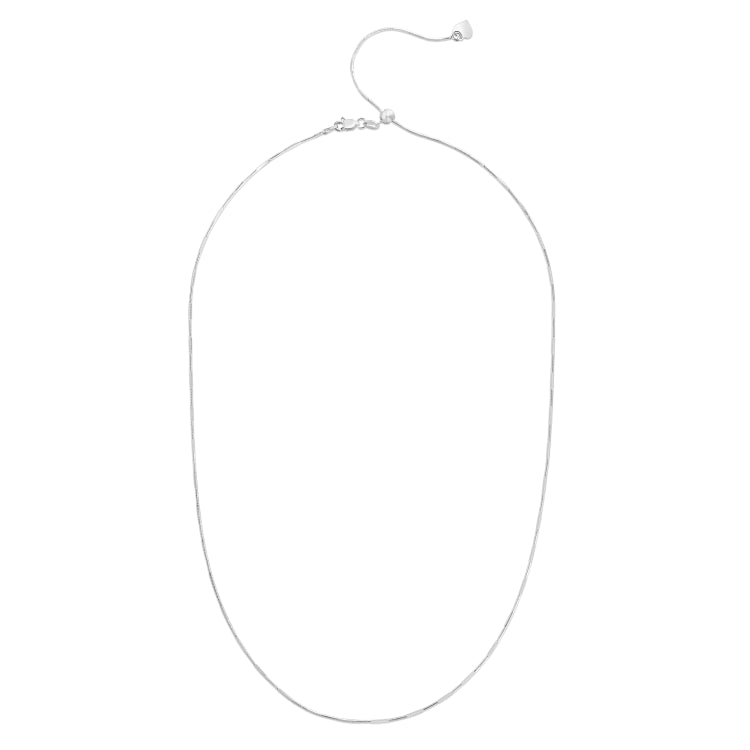 Sterling Silver 1.1mm Polished Adjsutable 22 Snake Chain Necklace with Lobster Clasp