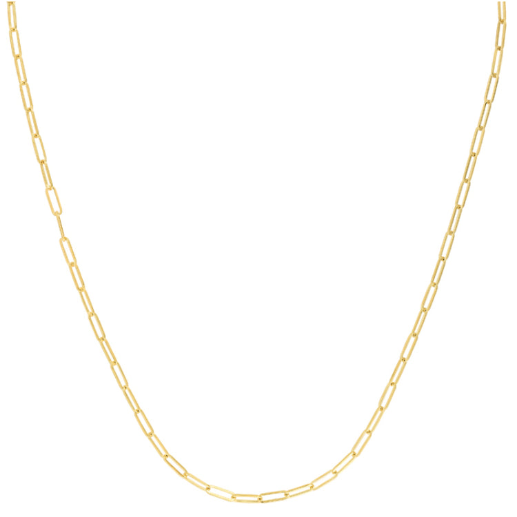 10K Yellow Gold 2.5mm Paperclip 18 Chain with Lobster Lock