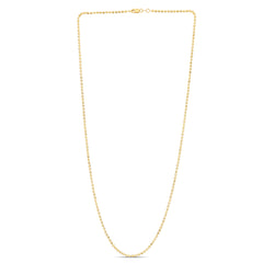 14K Yellow Gold 2mm Moon 16 Chain Necklace with Lobster Clasp