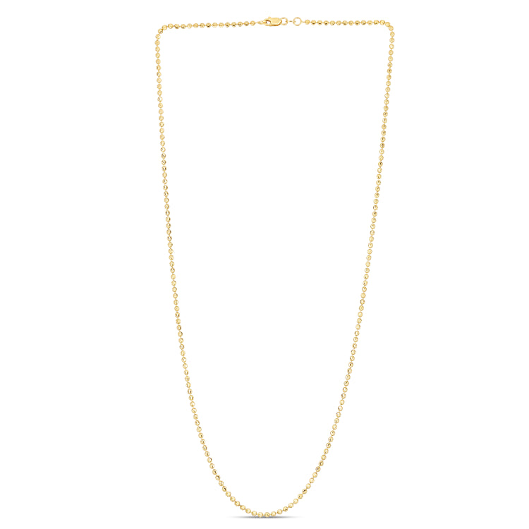 14K Yellow Gold 2mm Moon 20 Chain Necklace with Lobster Clasp