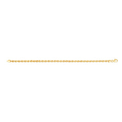 14K Yellow Gold 3mm Silk Rope 24 Chain Necklace with Lobster Clasp