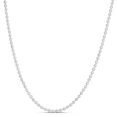 14K White Gold 2.5mm Moon 24 Chain Necklace with Lobster Clasp