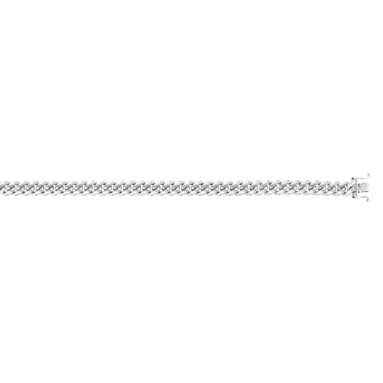Sterling Silver 7mm Miami Cuban 8.5 Chain Bracelet with Box Lock