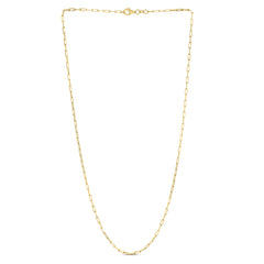 Silver (14k Yellow Gold Plated) 18 1.8mm Diamond Cut Paperclip Chain Necklace with Lobster Clasp.