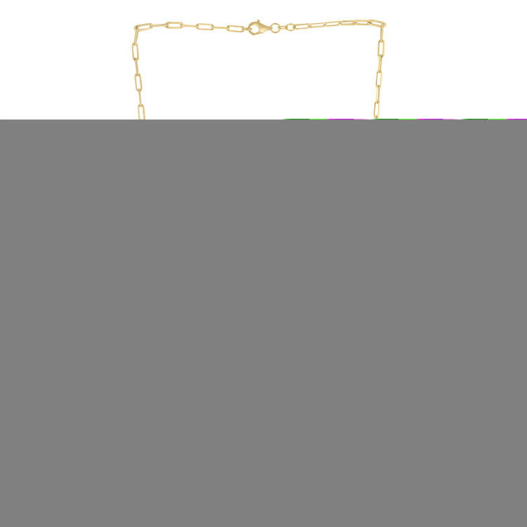 Silver (14k Yellow Gold Plated) 20 2.5mm Diamond Cut Paperclip Chain Necklace with Lobster Clasp.