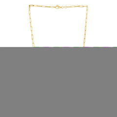 Silver (14k Yellow Gold Plated) 18 2.95mm Diamond Cut Paperclip Chain Necklace with Lobster Clasp.
