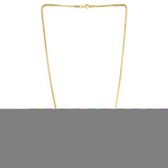 Silver (14k Yellow Gold Plated) 20 2.1mm Polished Round Box Chain Necklace with Lobster Clasp.