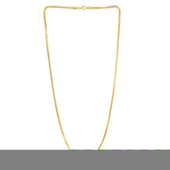 Silver (14k Yellow Gold Plated) 20 2.6mm Polished Round Box Chain Necklace with Lobster Clasp.