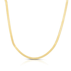 Silver (14k Yellow Gold Plated) 16 2.7mm Imperial Herringbone Chain Necklace with Lobster Clasp.