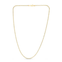 14K Two-tone Gold 16 2.7mm Fancy Ice Chain Necklace with Lobster Clasp