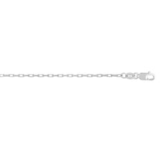 14K White Gold 1.3mm French Cable 22 Chain with Lobster Clasp