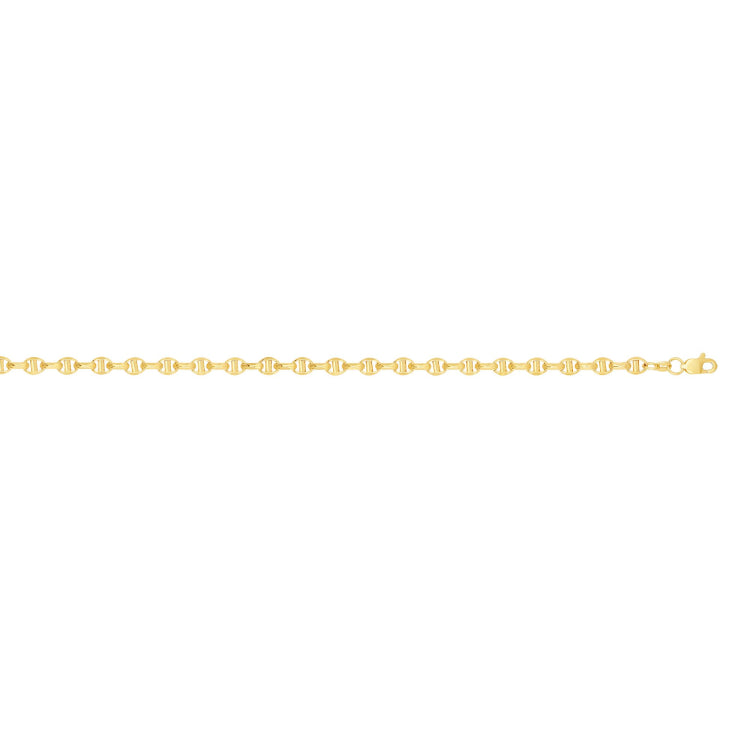 14K Yellow Gold 4.5mm Polished Lite Anchor 22 Chain with Lobster Clasp