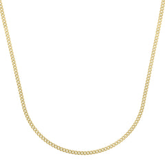 14K Yellow Gold 2.8mm Light Gourmette (Baby Cuban) 18 Chain with Lobster Clasp