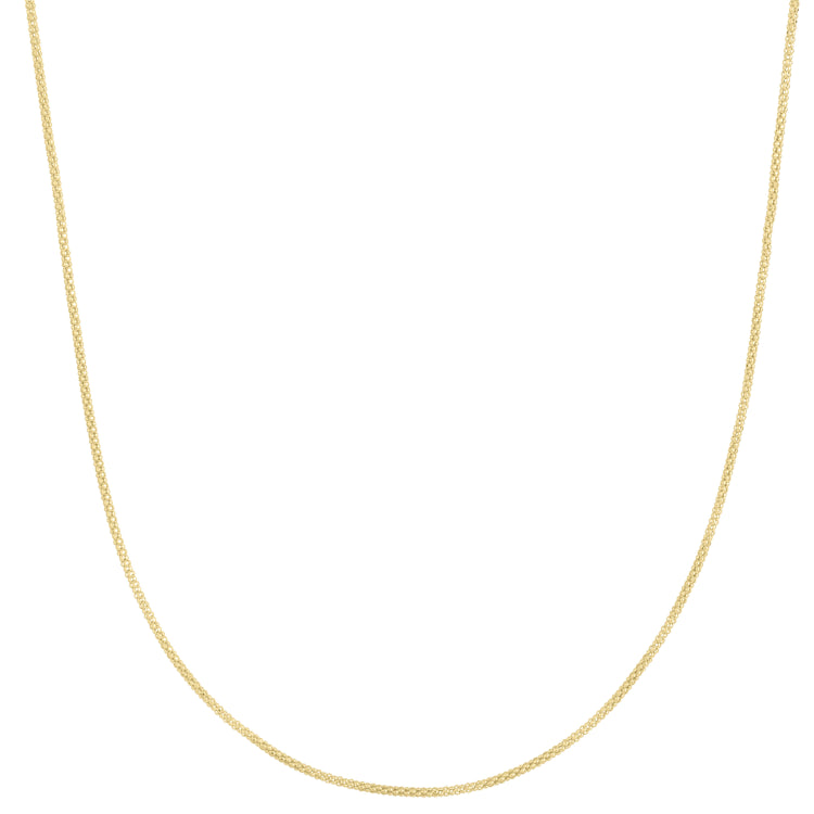 14K Yellow Gold 1.3mm Popcorn 16 Chain with Lobster Clasp