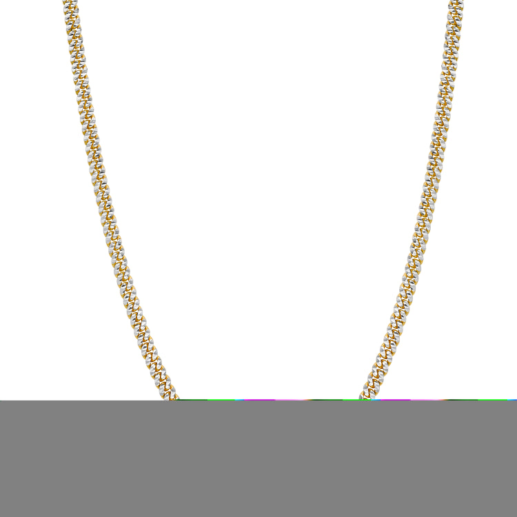 14K Yellow Gold 4mm Pave Classic Miami Cuban 18 Chain with Box with Both Side Figure 8 Clasp