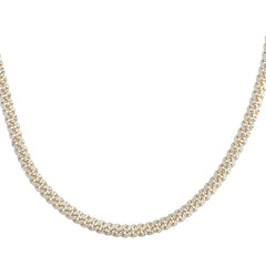 14K Yellow Gold 6mm Pave Classic Miami Cuban 8 Chain Bracelet with Box with Both Side Figure 8 Clasp