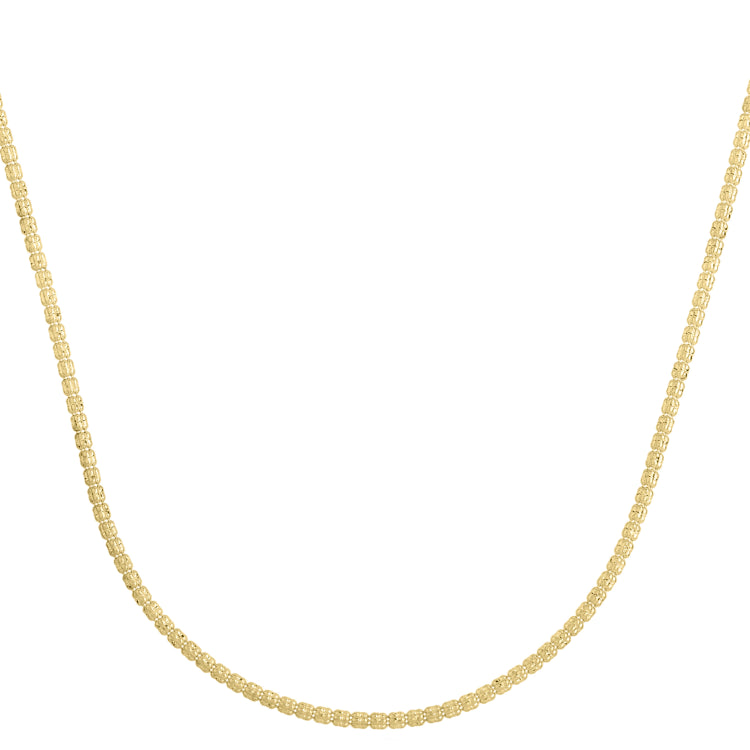 14K Yellow Gold 2.74mm Fancy 16 Ice Chain Necklace with Lobster Clasp