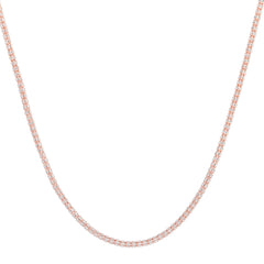 14K Rose Gold Two-Tone 3.3mm Fancy 22 Ice Chain with Lobster Clasp