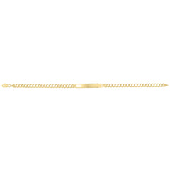 14K Yellow Gold Curb ID 7 Bracelet with Lobster Clasp