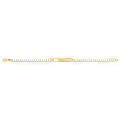 14K Yellow Gold Pave Curb Pave ID 7 Bracelet with Lobster Clasp