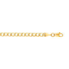 14K Yellow Gold 7 4.4mm Lite Curb Chain with Lobster Lock