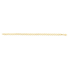 10K Yellow Gold Polished Fancy Open Oval Link 7.25 Bracelet with Lobster Clasp