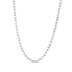 Sterling Silver 3.4mm 22 French Cable Chain with Lobster Clasp. Item is rhodium plated.