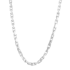 Sterling Silver 5mm 8.25 French Cable Chain Bracelet with Lobster Clasp. Item is rhodium plated.