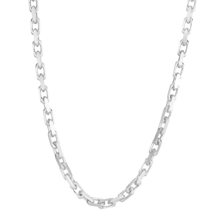 Sterling Silver 5mm 22 French Cable Chain Necklce with Lobster Clasp. Item is rhodium plated.