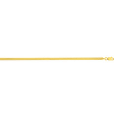 14K Yellow Gold 20 3.3mm Oval Snake Chain Necklace with Lobster Clasp.