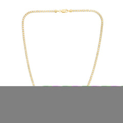 10K Two-tone Gold 20 3.3mm Fancy Ice Chain Necklace with Lobster Clasp