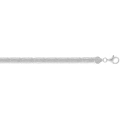 Sterling Silver 16 6.4mm Oval Snake Chain Necklace with Lobster Clasp. Item is rhodium plated.