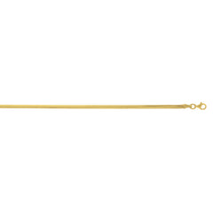 Sterling Silver (Yellow Gold Plated) 20 2.6mm Oval Snake Chain Necklace with Lobster Clasp.