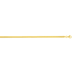 Sterling Silver (Yellow Gold Plated) 20 3.3mm Oval Snake Chain Necklace with Lobster Clasp.