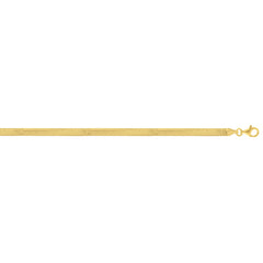 Sterling Silver (Yellow Gold Plated) 18 4.2mm Oval Snake Chain Necklace with Lobster Clasp.