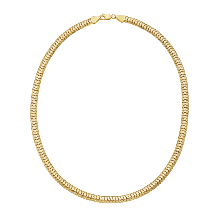 14K Yellow Gold 5.7mm 16 Polished Lite Oval Snake Chain Necklace with Lobster Clasp