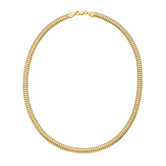 14K Yellow Gold 5.7mm 18 Polished Lite Oval Snake Chain Necklace with Lobster Clasp