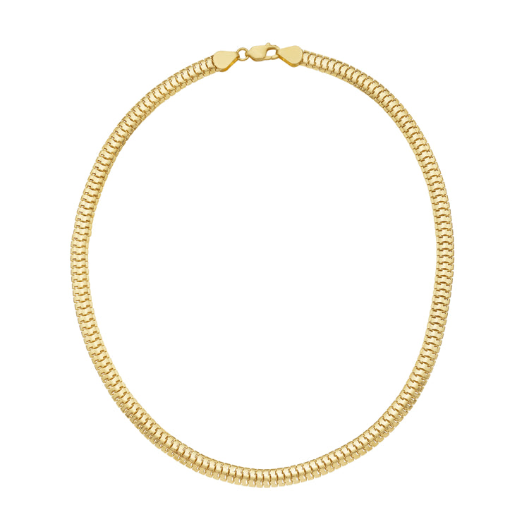 14K Yellow Gold 6.5mm 8.25 Polished Lite Oval Snake Chain Bracelet with Lobster Clasp