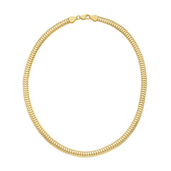 14K Yellow Gold 6.5mm 8.25 Polished Lite Oval Snake Chain Bracelet with Lobster Clasp