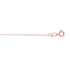 10K Rose Gold 0.68mm Diamond Cut Cable 18 Chain with Spring Ring Clasp