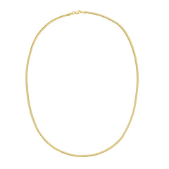 14K Yellow Gold 2mm 18 Oval Snake Chain Necklace with Lobster Clasp