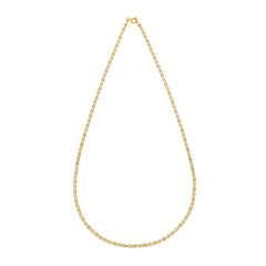 14K Tricolor Gold 18 2mm Pave Valentino Chain Necklace with Spring Ring Clasp