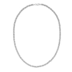 Sterling Silver 8 4.2mm Lite Square Byzantine Chain with Lobster Clasp