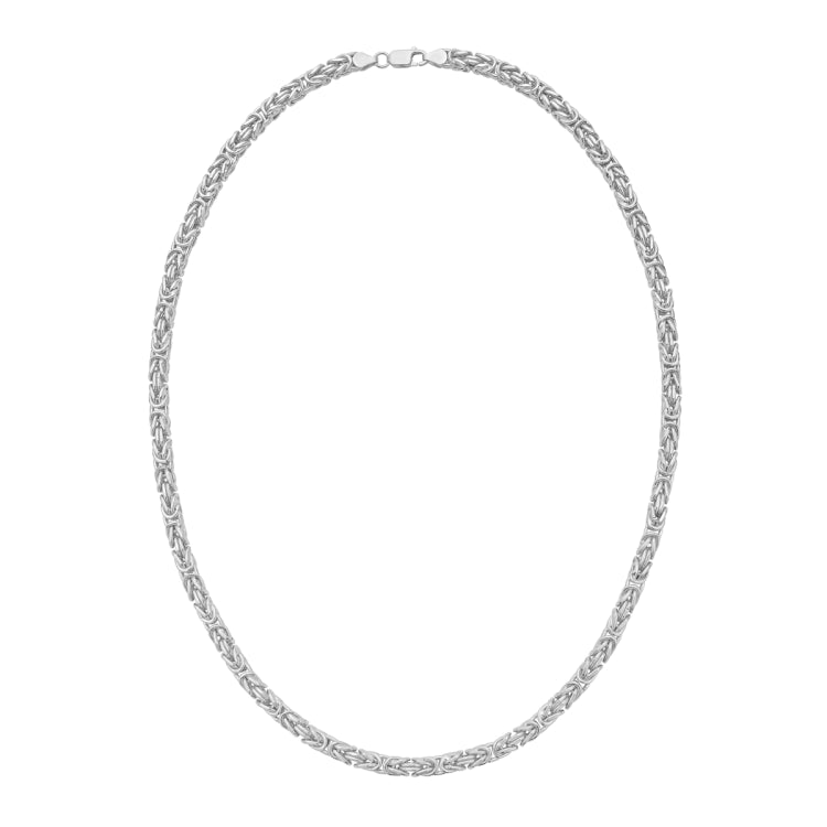 Sterling Silver 8.5 4.8mm Lite Square Byzantine Bracelet with Lobster Clasp