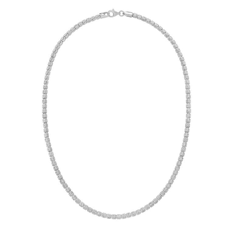 Sterling Silver 18 Fancy Ice Chain with Pear Shaped Lobster Clasp