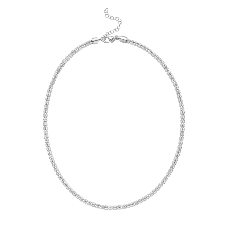 Sterling Silver 16 Fancy Ice Chain with Pear Shaped Lobster Clasp