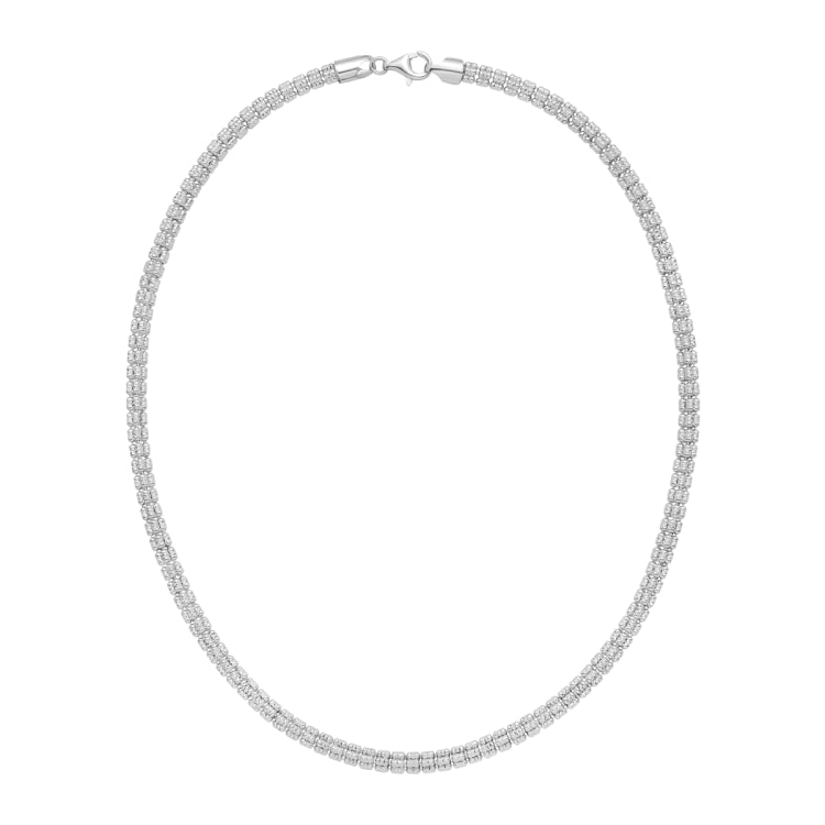 Sterling Silver 24 Fancy Ice Chain with Pear Shaped Lobster Clasp